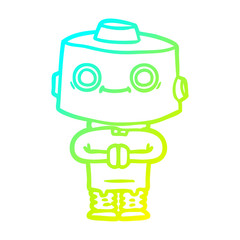 cold gradient line drawing cartoon robot