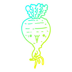 cold gradient line drawing cartoon turnip
