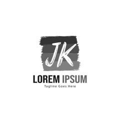 Initial JK logo template with modern frame. Minimalist JK letter logo vector illustration