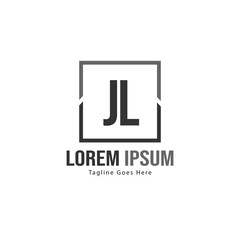 Initial JL logo template with modern frame. Minimalist JL letter logo vector illustration