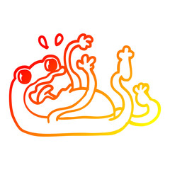 warm gradient line drawing cartoon frog