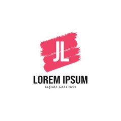 Initial JL logo template with modern frame. Minimalist JL letter logo vector illustration