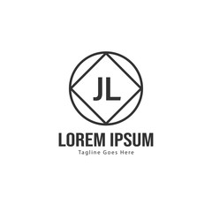 Initial JL logo template with modern frame. Minimalist JL letter logo vector illustration