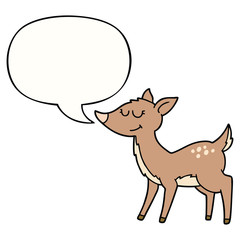 cartoon deer and speech bubble