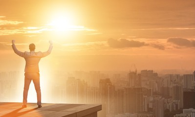 Businessman ready for new challenges in business concept