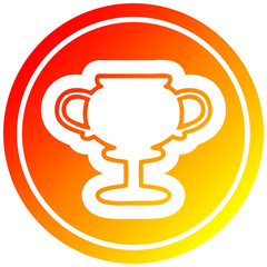 trophy cup circular in hot gradient spectrum