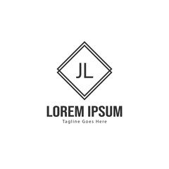 Initial JL logo template with modern frame. Minimalist JL letter logo vector illustration