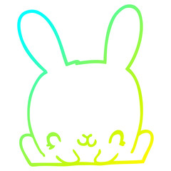 cold gradient line drawing cartoon rabbit