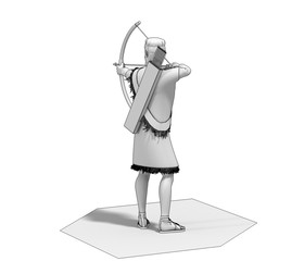 3d render, warrior character, illustration