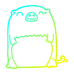 cold gradient line drawing cartoon creature