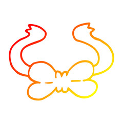 warm gradient line drawing cartoon bow tie