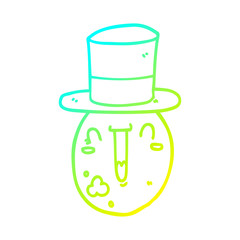 cold gradient line drawing cartoon posh egg