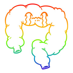 rainbow gradient line drawing cartoon colon