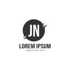 Initial JN logo template with modern frame. Minimalist JN letter logo vector illustration
