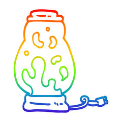 rainbow gradient line drawing cartoon lava lamp