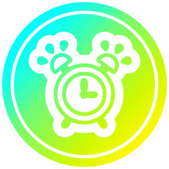 ringing alarm clock circular in cold gradient spectrum