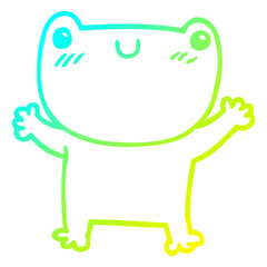 cold gradient line drawing cartoon frog