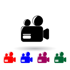 camera multi color icon. Elements of technology set. Simple icon for websites, web design, mobile app, info graphics