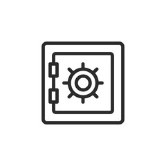 Safe line icon. Bank account, money, security, protection, finance, deposit box concepts. Simple thin line design. Vector icon