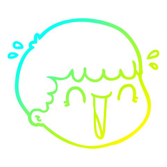 cold gradient line drawing cartoon male face