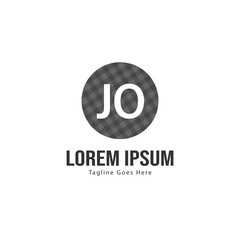 Initial JO logo template with modern frame. Minimalist JO letter logo vector illustration