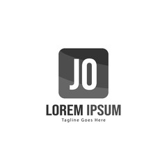 Initial JO logo template with modern frame. Minimalist JO letter logo vector illustration