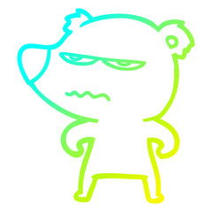 cold gradient line drawing angry bear polar cartoon