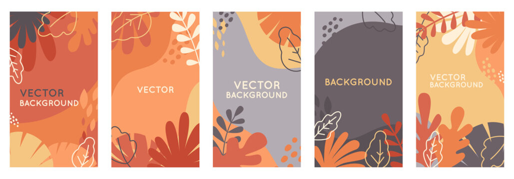Vector set of abstract backgrounds with copy space for text - autumn banners, posters