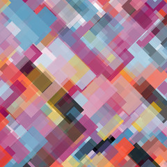 Abstract colorful rectangles background of cherry, violet, teal, orange, and pink shades