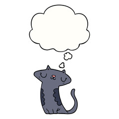 cartoon cat and thought bubble