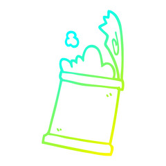 cold gradient line drawing cartoon open can of food