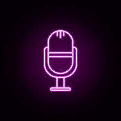 Fototapeta na wymiar microphone neon icon. Elements of technology set. Simple icon for websites, web design, mobile app, info graphics