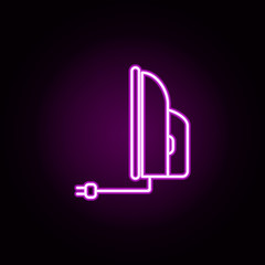 iron neon icon. Elements of technology set. Simple icon for websites, web design, mobile app, info graphics