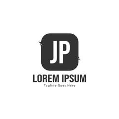 Initial JP logo template with modern frame. Minimalist JP letter logo vector illustration
