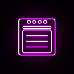 oven neon icon. Elements of technology set. Simple icon for websites, web design, mobile app, info graphics