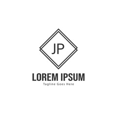 Fototapeta premium Initial JP logo template with modern frame. Minimalist JP letter logo vector illustration