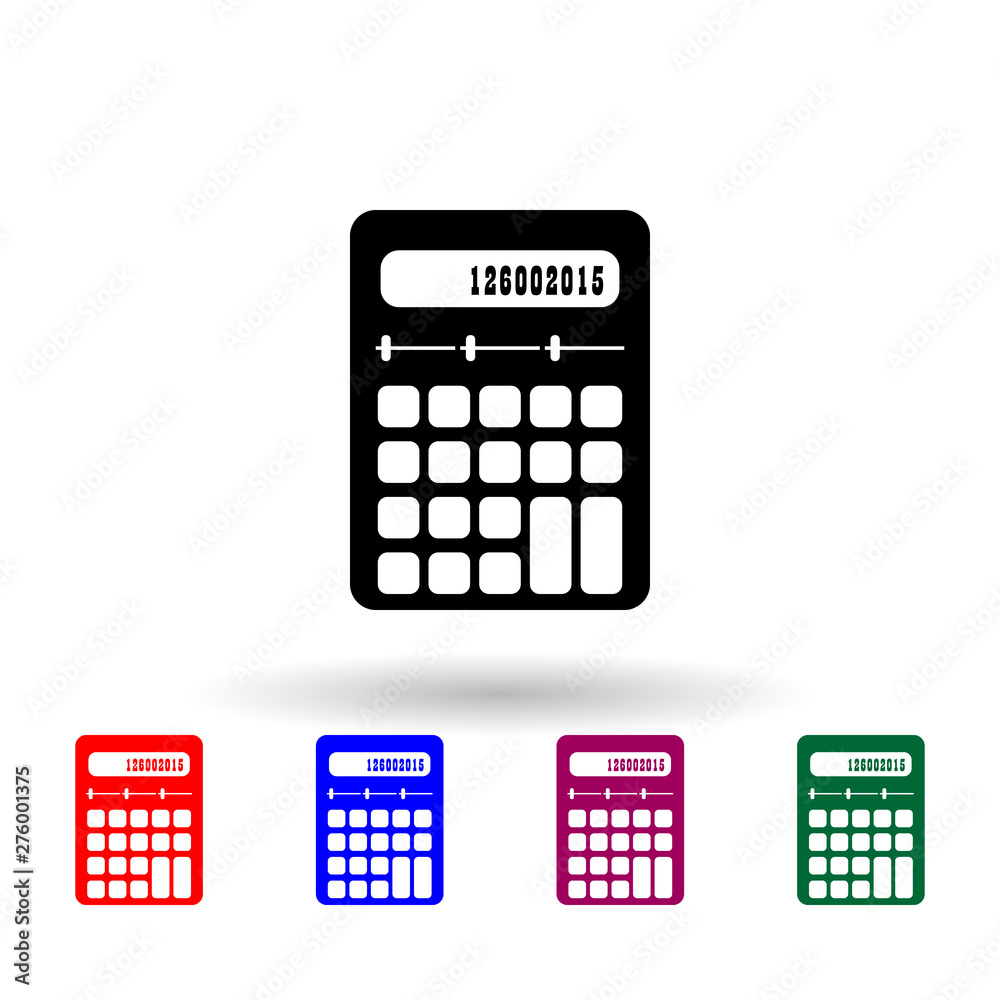 Poster calculator multi color icon. elements of science set. simple icon for websites, web design, mobile a