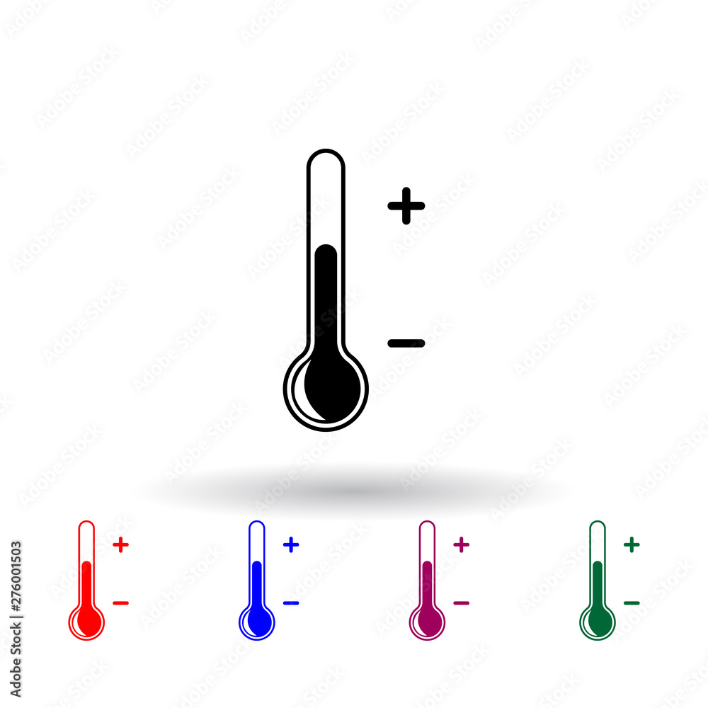 Poster thermometer multi color icon. elements of science set. simple icon for websites, web design, mobile 