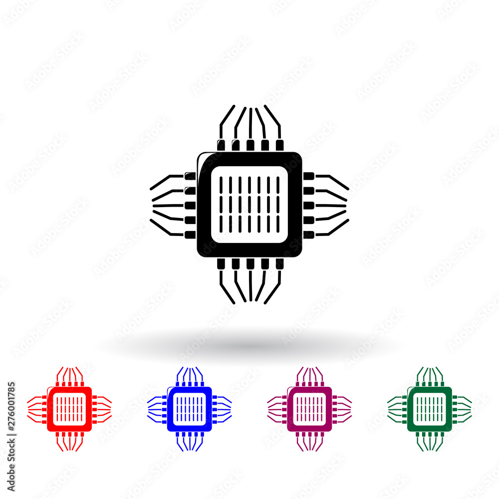Poster chip multi color icon. elements of science set. simple icon for websites, web design, mobile app, in