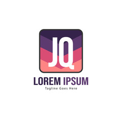Fototapeta premium Initial JQ logo template with modern frame. Minimalist JQ letter logo vector illustration