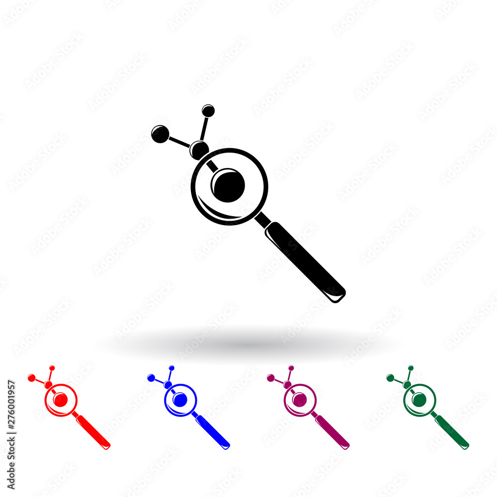 Poster magnifier and elements multi color icon. elements of science set. simple icon for websites, web desi
