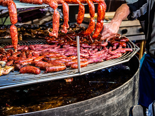 Street food in street market
