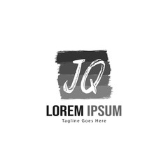 Initial JQ logo template with modern frame. Minimalist JQ letter logo vector illustration