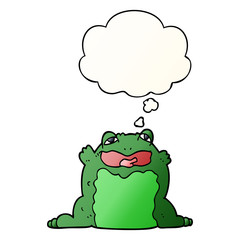 cartoon toad and thought bubble in smooth gradient style