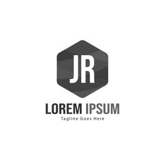 Initial JR logo template with modern frame. Minimalist JR letter logo vector illustration