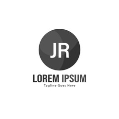 Initial JR logo template with modern frame. Minimalist JR letter logo vector illustration