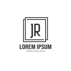 Obraz premium Initial JR logo template with modern frame. Minimalist JR letter logo vector illustration