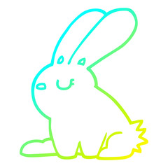 cold gradient line drawing cartoon rabbit
