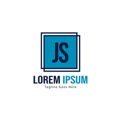 Obraz premium Initial JS logo template with modern frame. Minimalist JS letter logo vector illustration