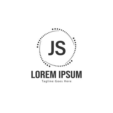 Initial JS logo template with modern frame. Minimalist JS letter logo vector illustration
